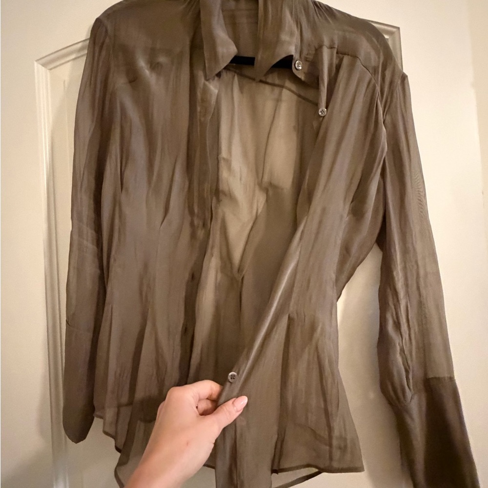 Zara Beige Sheer Blouse